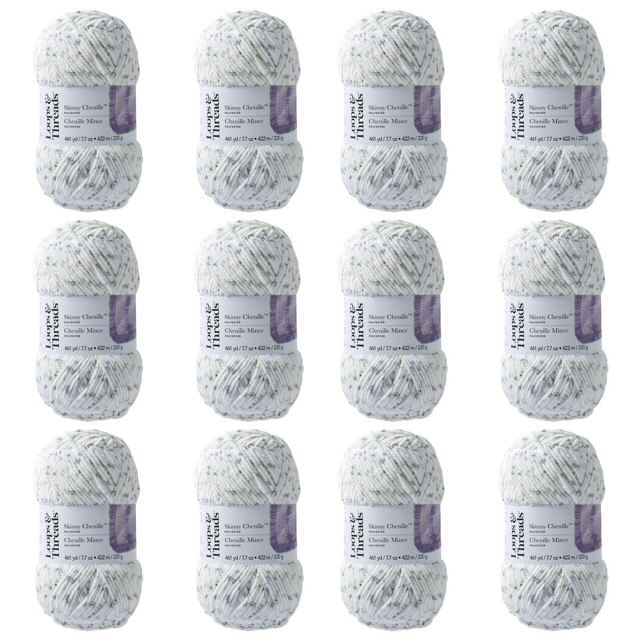12 Pack: Skinny Chenille™ Multi Yarn by Loops & Threads®